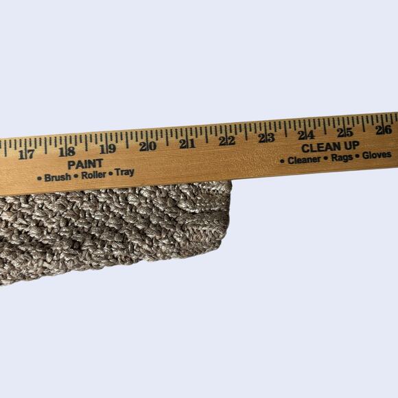 Small Cozy Shimmer Cardigan Beige Gold Metallic Knit Relaxed Y2K - Picture 4 of 7